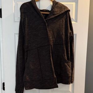 Lululemon size 10 Dark Gray/Black Hooded yoga Jacket